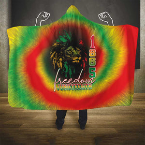 Juneteenth Freedom Day Hooded Blanket Reggae Tie Dye Style