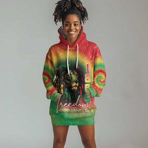 Juneteenth Freedom Day Hoodie Dress Reggae Tie Dye Style