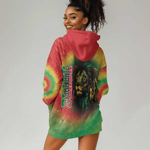 Juneteenth Freedom Day Hoodie Dress Reggae Tie Dye Style