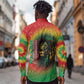 Juneteenth Freedom Day Long Sleeve Button Shirt Reggae Tie Dye Style