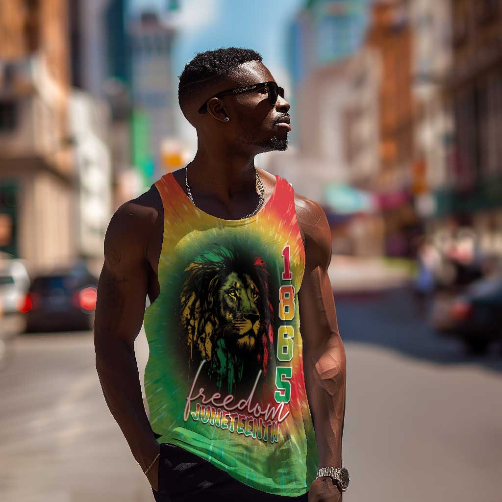 Juneteenth Freedom Day Men Tank Top Reggae Tie Dye Style