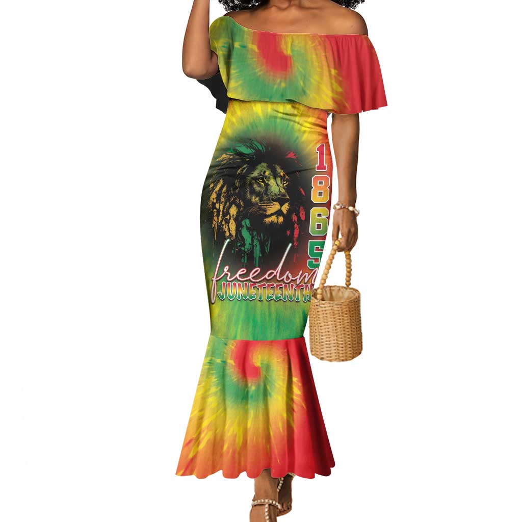 Juneteenth Freedom Day Mermaid Dress Reggae Tie Dye Style