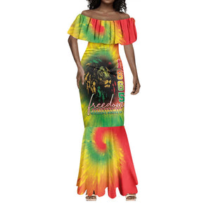 Juneteenth Freedom Day Mermaid Dress Reggae Tie Dye Style