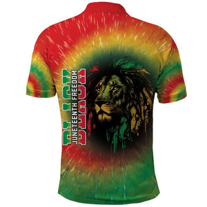 Juneteenth Freedom Day Polo Shirt Reggae Tie Dye Style