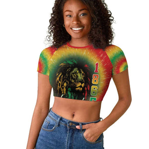 Juneteenth Freedom Day Raglan Cropped T shirt Reggae Tie Dye Style