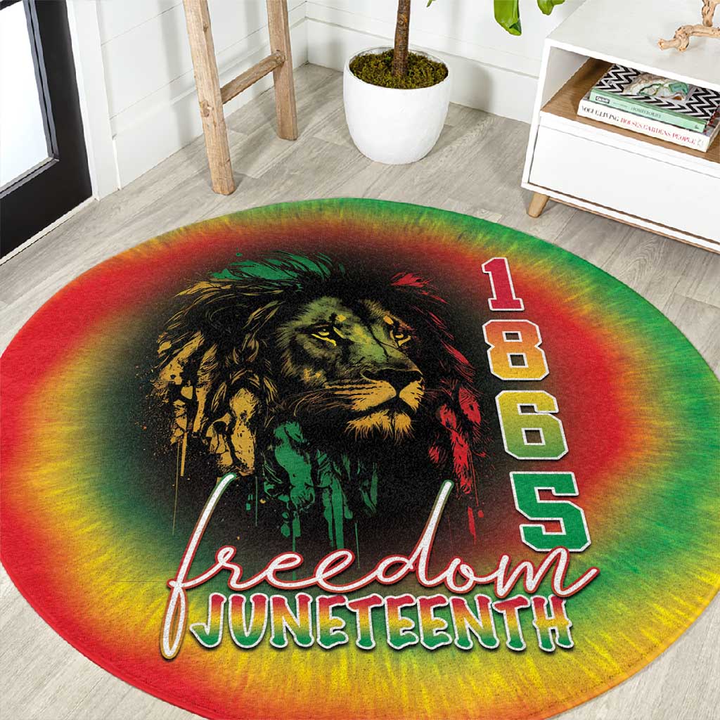 Juneteenth Freedom Day Round Carpet Reggae Tie Dye Style