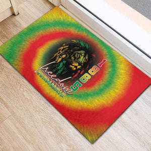 Juneteenth Freedom Day Rubber Doormat Reggae Tie Dye Style