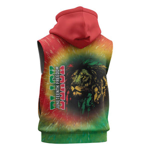 Juneteenth Freedom Day Sleeveless Zip Hoodie Reggae Tie Dye Style - African Pride