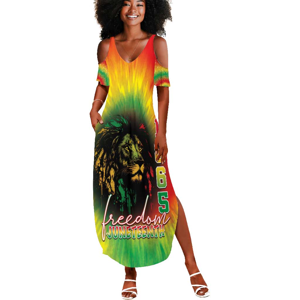 Juneteenth Freedom Day Summer Maxi Dress Reggae Tie Dye Style