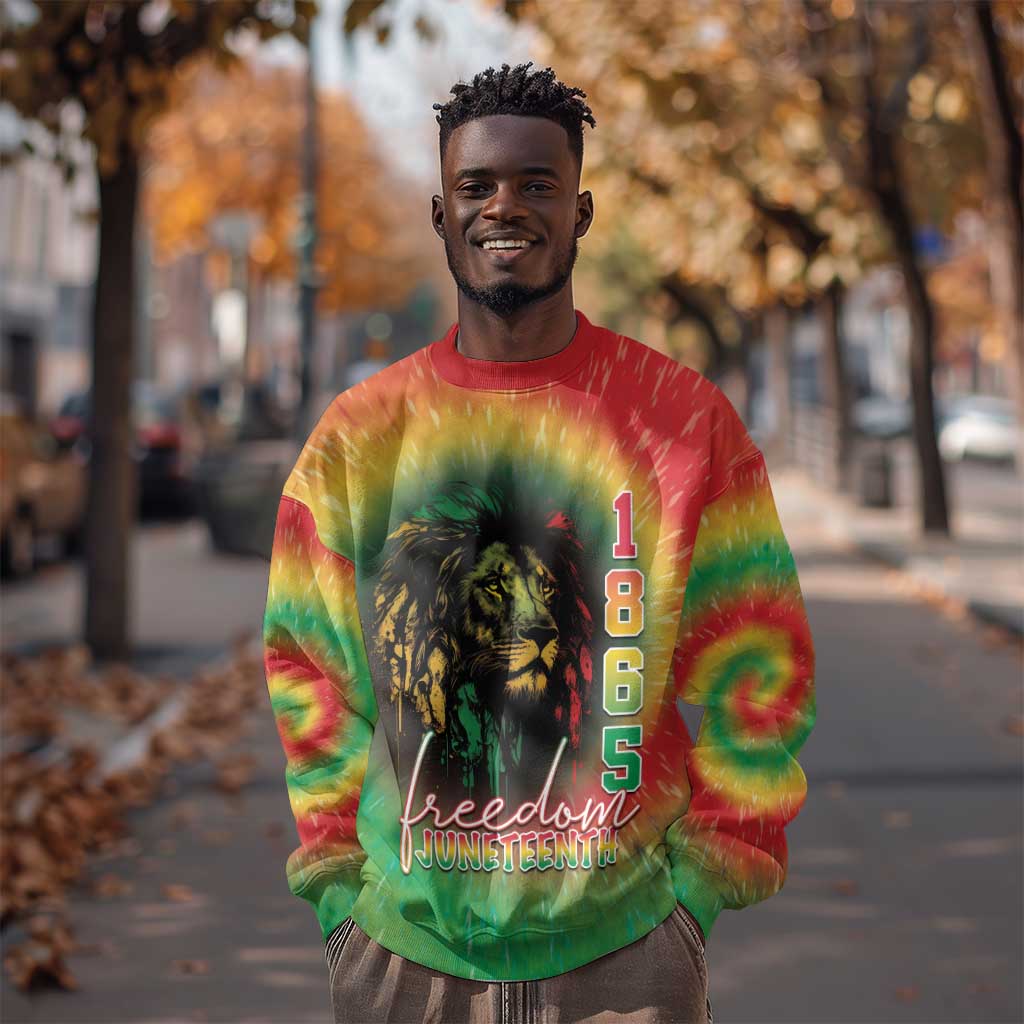 Juneteenth Freedom Day Sweatshirt Reggae Tie Dye Style