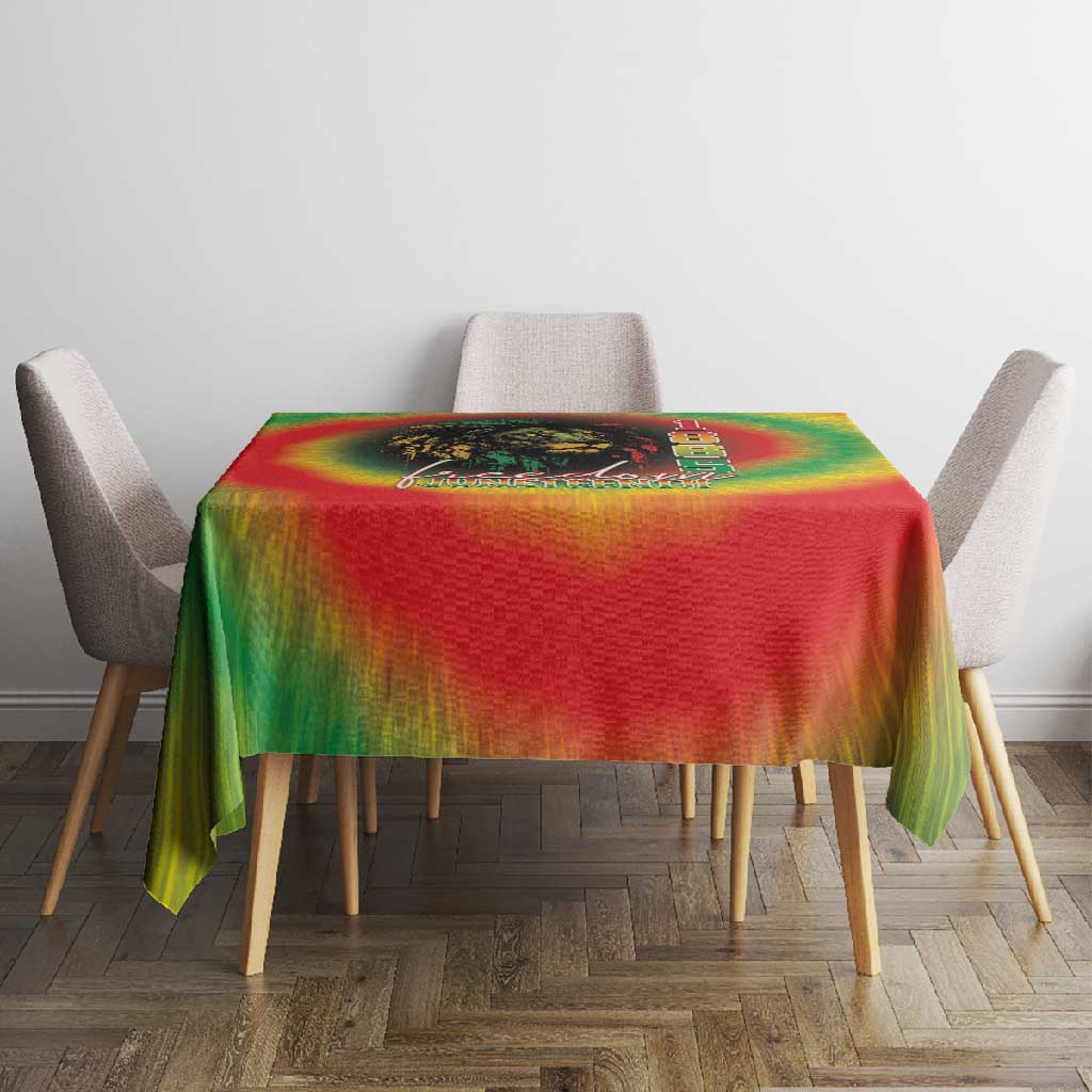 Juneteenth Freedom Day Tablecloth Reggae Tie Dye Style