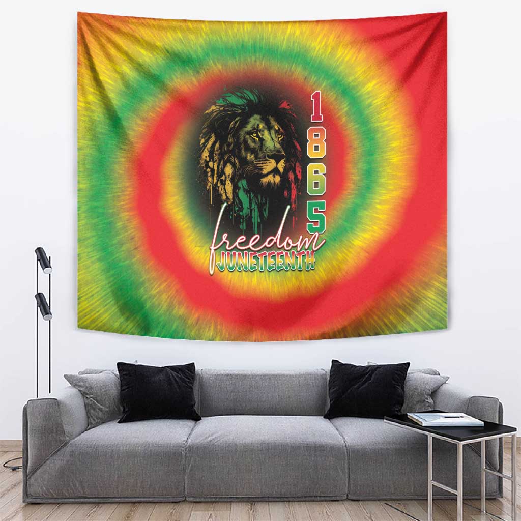 Juneteenth Freedom Day Tapestry Reggae Tie Dye Style