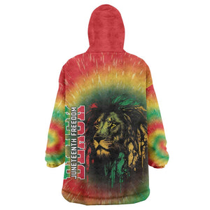 Juneteenth Freedom Day Wearable Blanket Hoodie Reggae Tie Dye Style