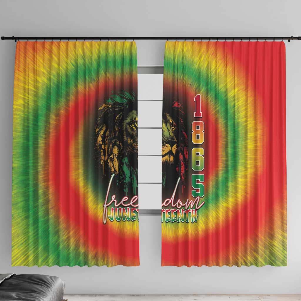 Juneteenth Freedom Day Window Curtain Reggae Tie Dye Style