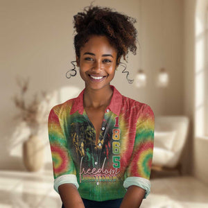 Juneteenth Freedom Day Women Casual Shirt Reggae Tie Dye Style