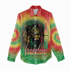 Juneteenth Freedom Day Women Casual Shirt Reggae Tie Dye Style