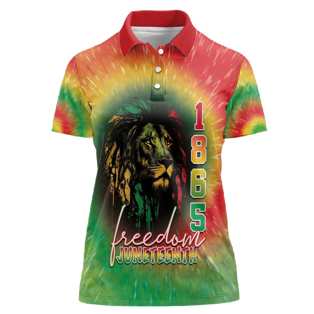 Juneteenth Freedom Day Women Polo Shirt Reggae Tie Dye Style