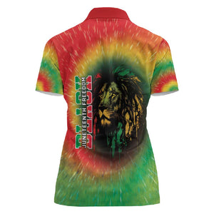 Juneteenth Freedom Day Women Polo Shirt Reggae Tie Dye Style