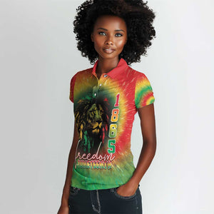 Juneteenth Freedom Day Women Polo Shirt Reggae Tie Dye Style