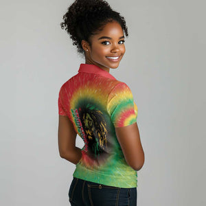 Juneteenth Freedom Day Women Polo Shirt Reggae Tie Dye Style