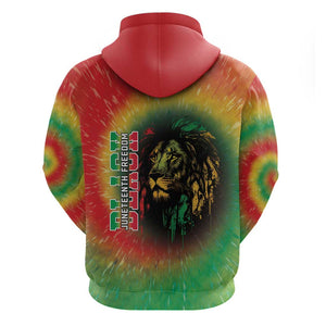 Juneteenth Freedom Day Zip Hoodie Reggae Tie Dye Style