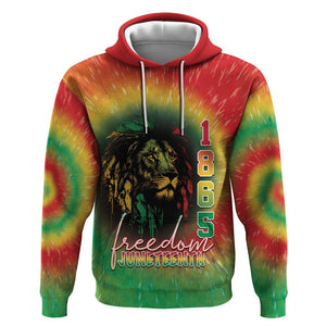 Juneteenth Freedom Day Zip Hoodie Reggae Tie Dye Style