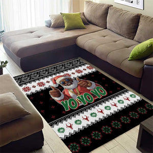 South Africa Christmas Area Rug Hip Hop Santa Claus