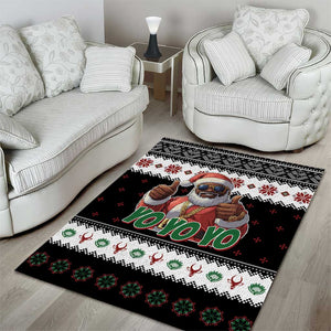 South Africa Christmas Area Rug Hip Hop Santa Claus