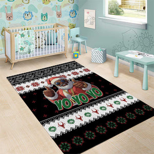 South Africa Christmas Area Rug Hip Hop Santa Claus