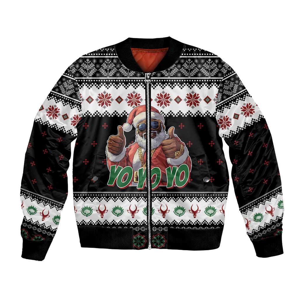 South Africa Christmas Bomber Jacket Hip Hop Santa Claus
