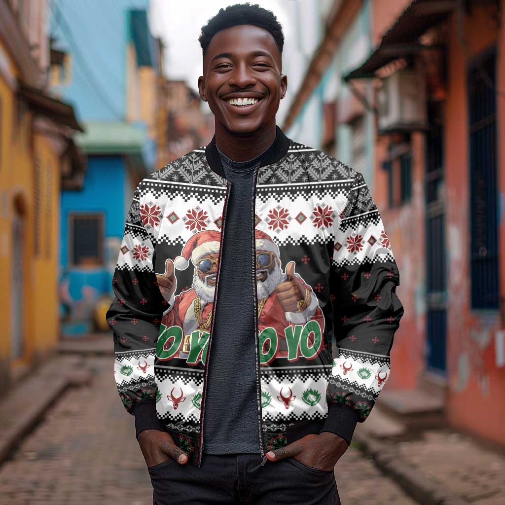 South Africa Christmas Bomber Jacket Hip Hop Santa Claus