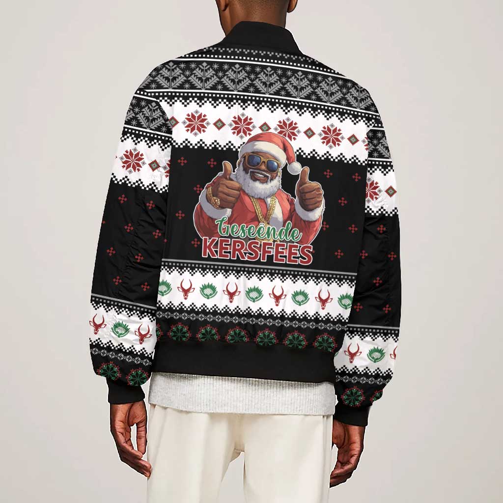 South Africa Christmas Bomber Jacket Hip Hop Santa Claus
