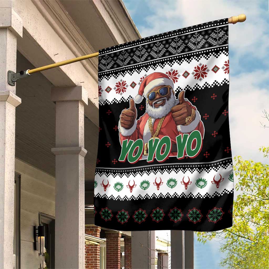 South Africa Christmas Garden Flag Hip Hop Santa Claus