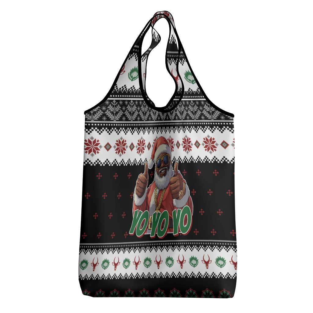 South Africa Christmas Grocery Bag Hip Hop Santa Claus