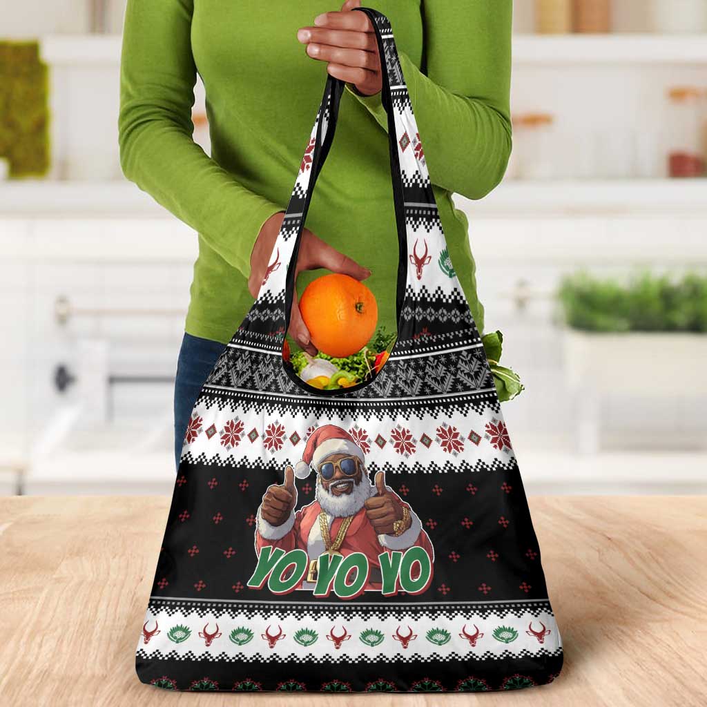 South Africa Christmas Grocery Bag Hip Hop Santa Claus