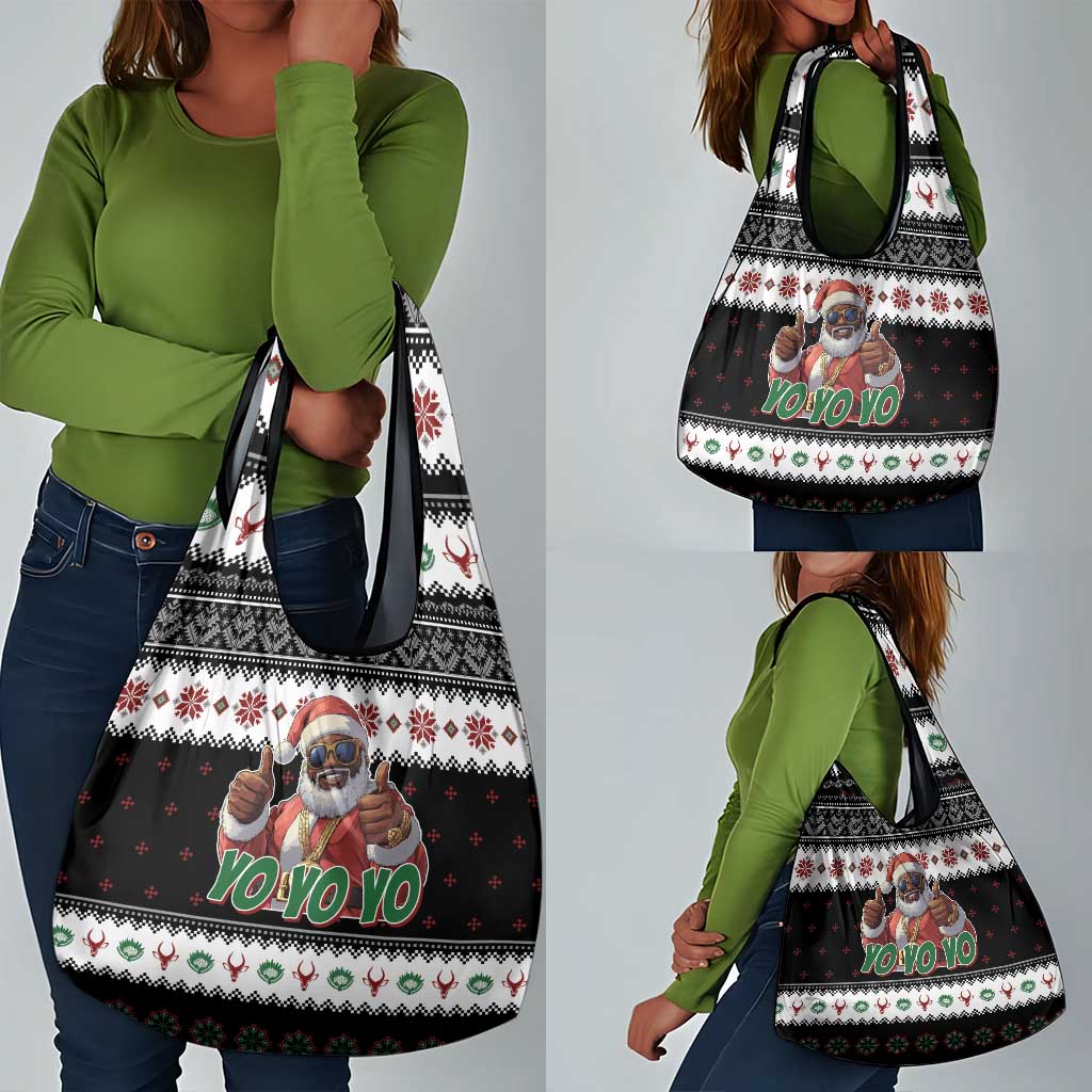 South Africa Christmas Grocery Bag Hip Hop Santa Claus