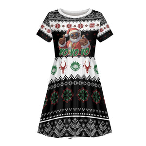 South Africa Christmas Kid Short Sleeve Dress Hip Hop Santa Claus