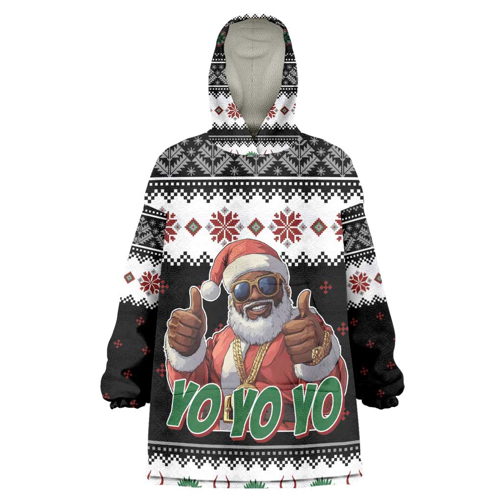 South Africa Christmas Kid Wearable Blanket Hoodie Hip Hop Santa Claus