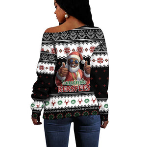 South Africa Christmas Off Shoulder Sweater Hip Hop Santa Claus