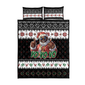 South Africa Christmas Quilt Bed Set Hip Hop Santa Claus