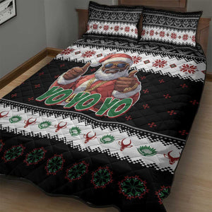 South Africa Christmas Quilt Bed Set Hip Hop Santa Claus