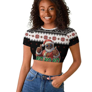 South Africa Christmas Raglan Cropped T shirt Hip Hop Santa Claus