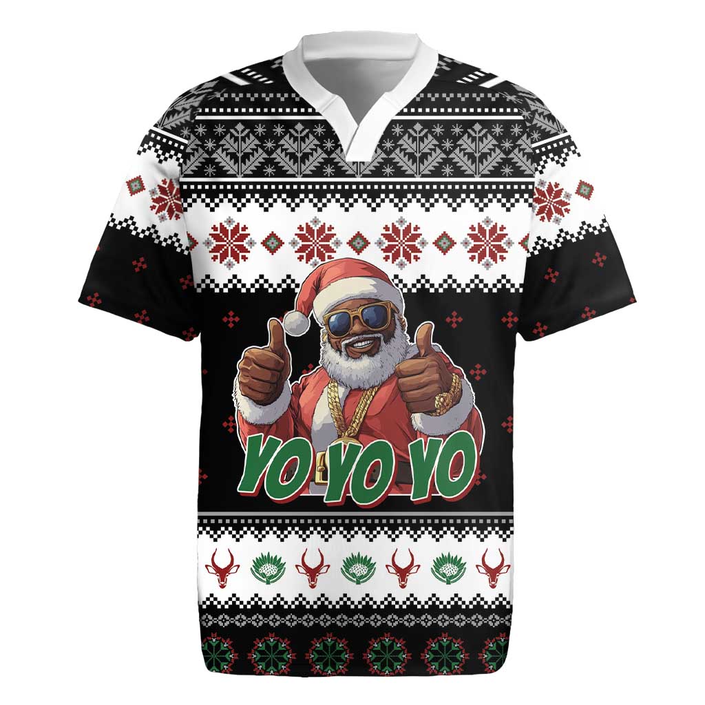 South Africa Christmas Rugby Jersey Hip Hop Santa Claus