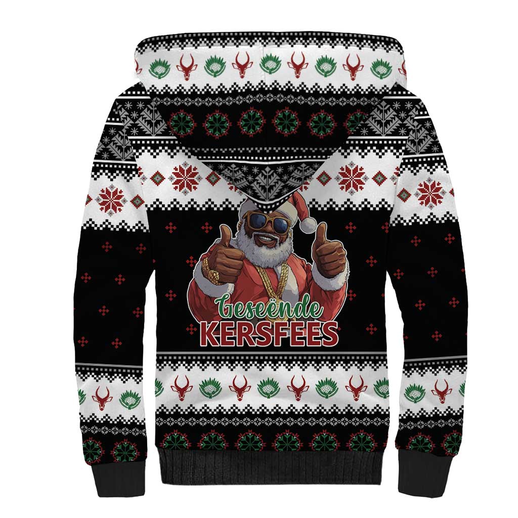 South Africa Christmas Sherpa Hoodie Hip Hop Santa Claus