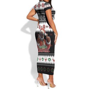 South Africa Christmas Short Sleeve Bodycon Dress Hip Hop Santa Claus