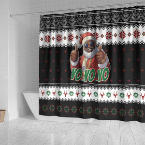 South Africa Christmas Shower Curtain Hip Hop Santa Claus