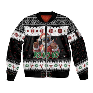 South Africa Christmas Sleeve Zip Bomber Jacket Hip Hop Santa Claus