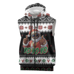 South Africa Christmas Sleeveless Zip Hoodie Hip Hop Santa Claus - African Pride