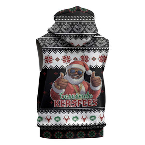 South Africa Christmas Sleeveless Zip Hoodie Hip Hop Santa Claus - African Pride