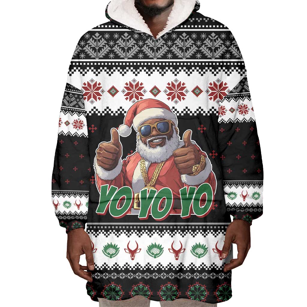 South Africa Christmas Wearable Blanket Hoodie Hip Hop Santa Claus